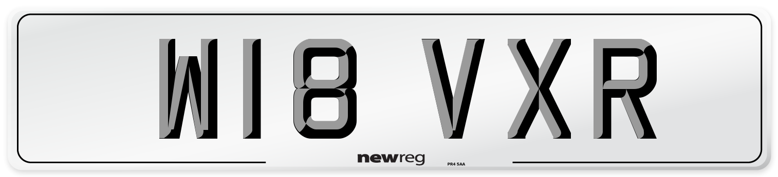 W18 VXR Number Plate from New Reg